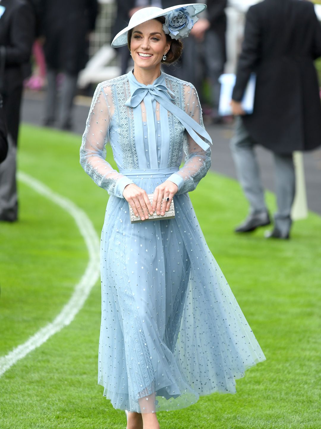 Catherine, Duchess of Cambridge attends day one of Royal Ascot wearing Emilia Wickstead