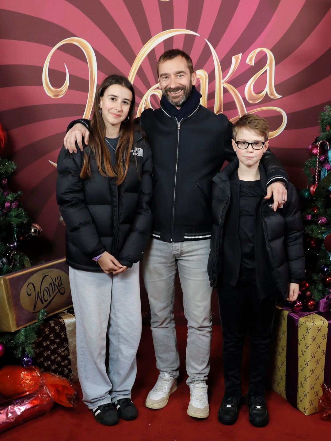 Charlie Condou with his daughter and son