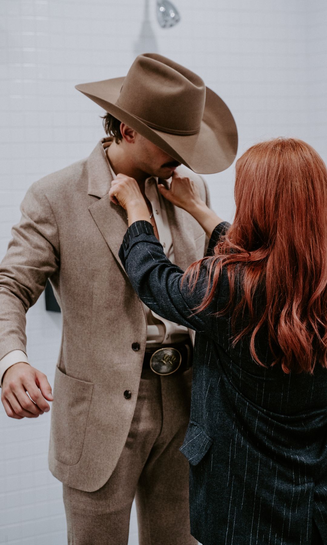 Tucker Wetmore with stylist Krista Roser