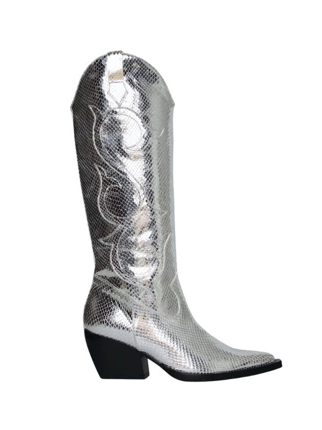 Silver cowboy boots
