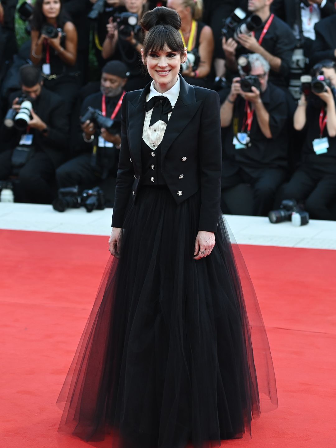 Winona Ryder, member of the cast of the opening film, comes to the opening of the 81st Venice International Film Festival with the film "Beetlejuice Beetlejuice". 