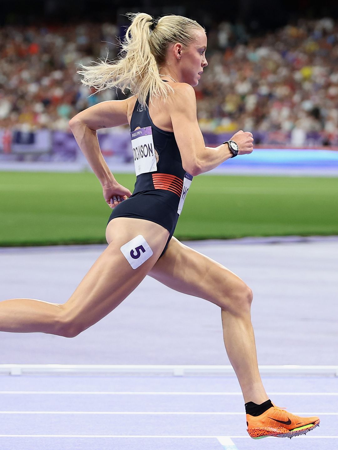 Keely competing in the Women's 800m Final on day ten of the Olympic Games