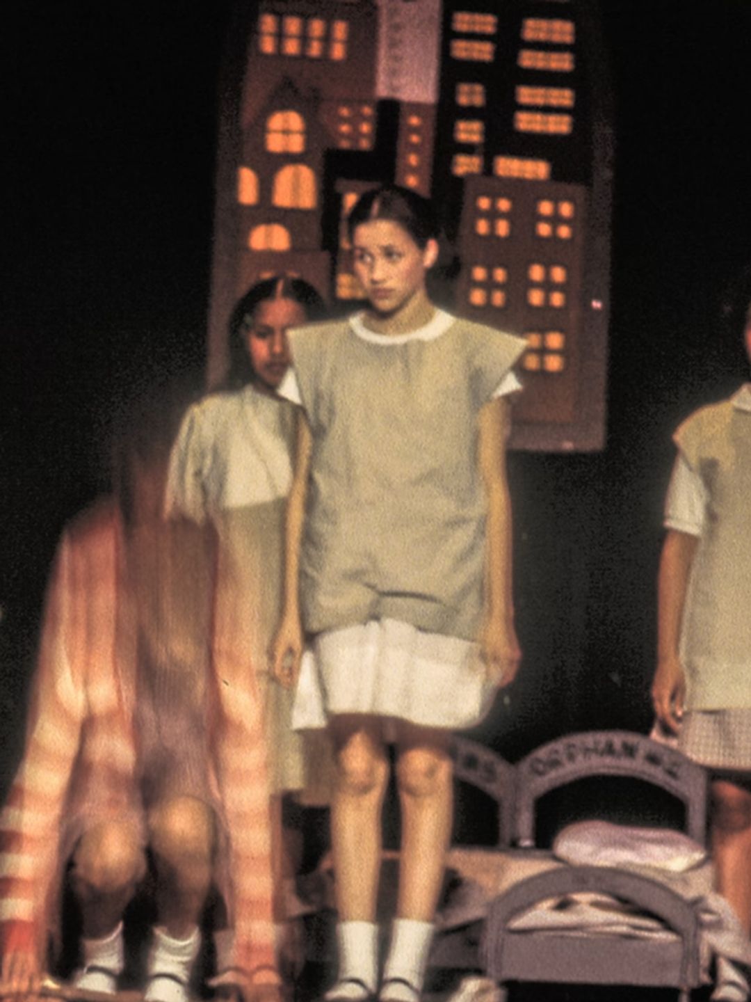 A young Meghan Markle in a school production