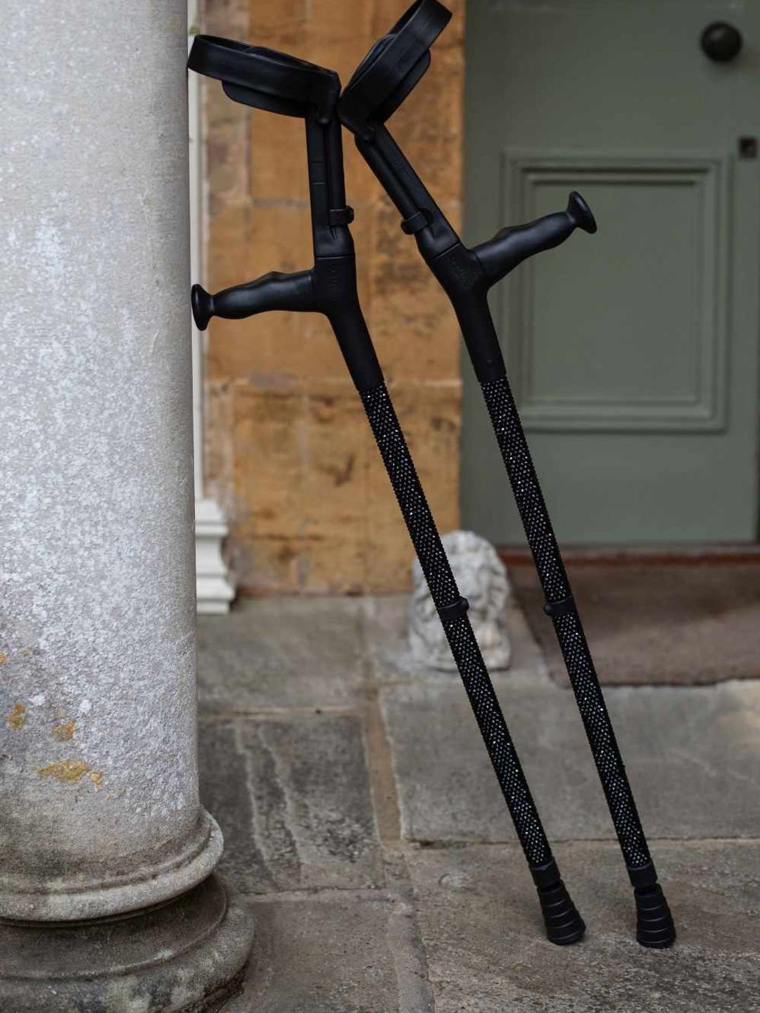 Cool Crutches also offer black diamanté crutches, hand-embellished with over 2000 zodiac rhinestones