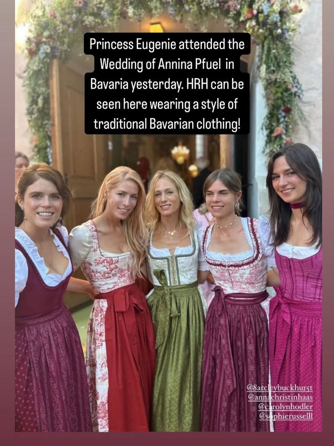 Princess Eugenie in a Bavarian outfit