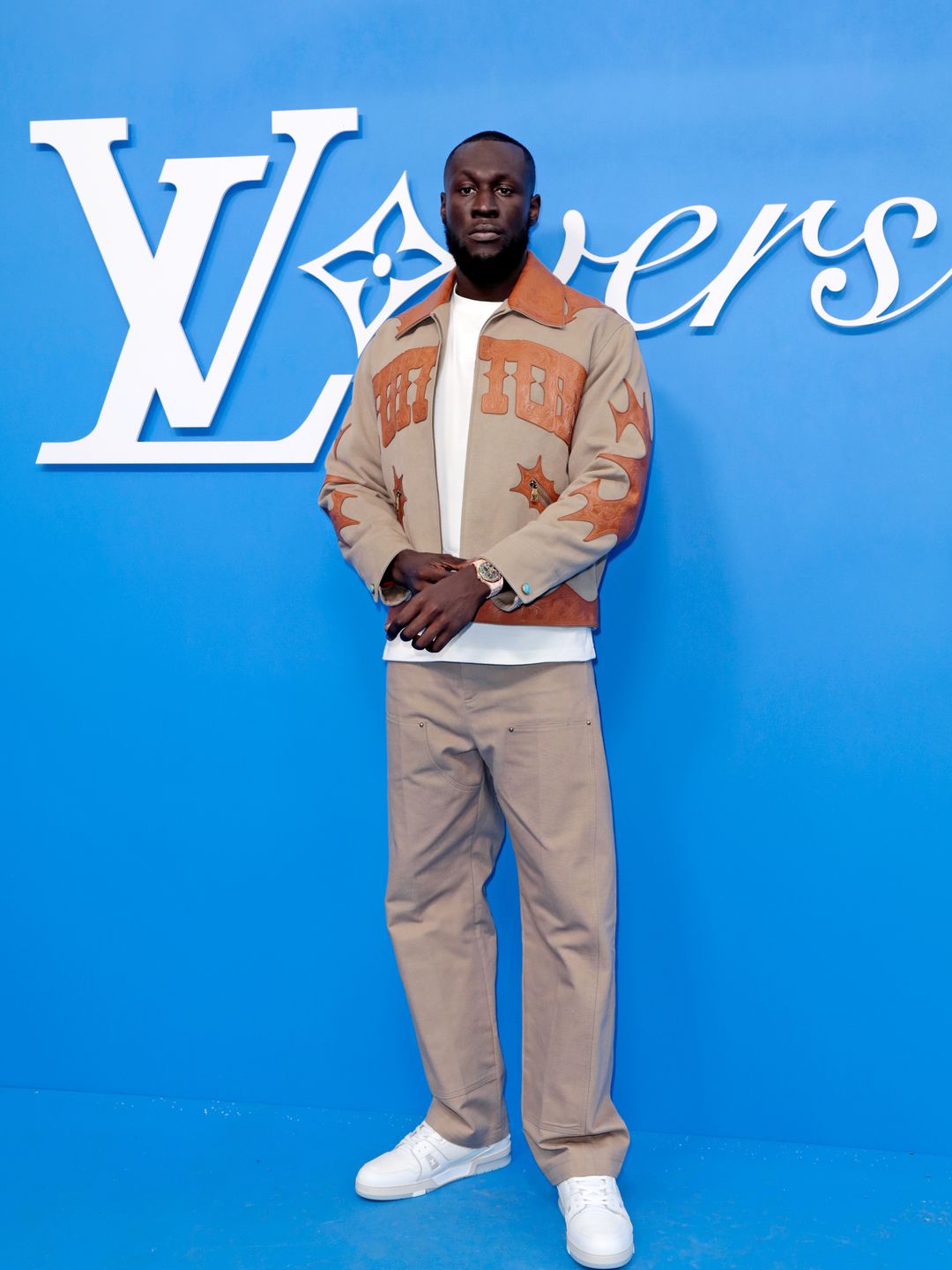 Stormzy attends the Louis Vuitton Menswear Spring/Summer 2025 show as part of Paris Fashion Week on June 18, 2024 in Paris, France.