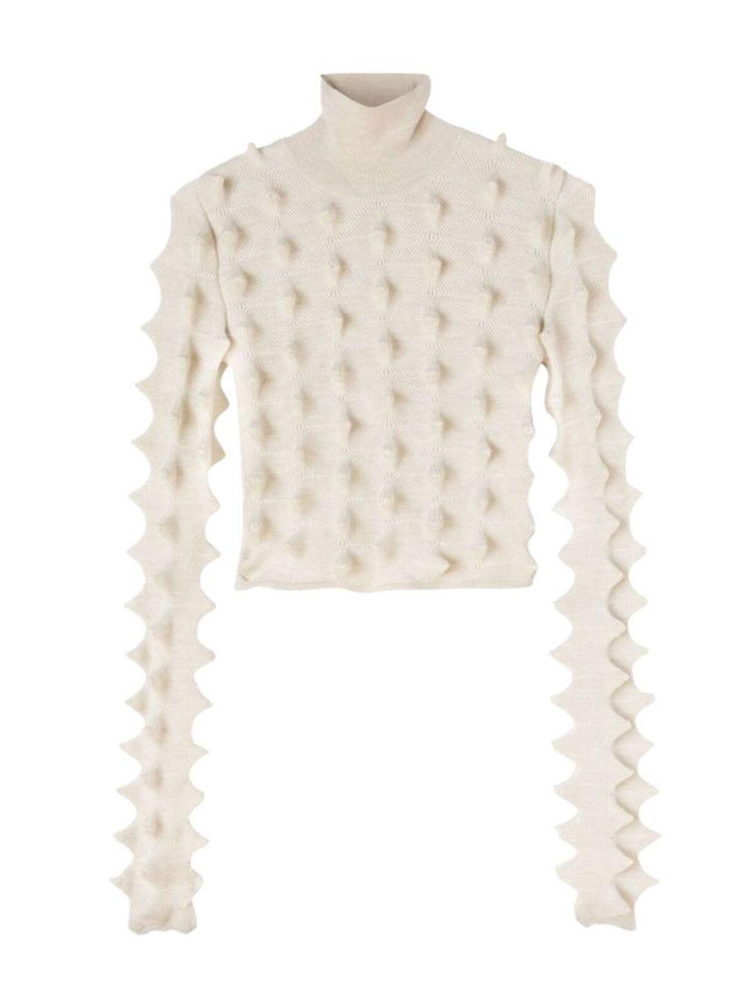 Spike cream turtleneck jumper 