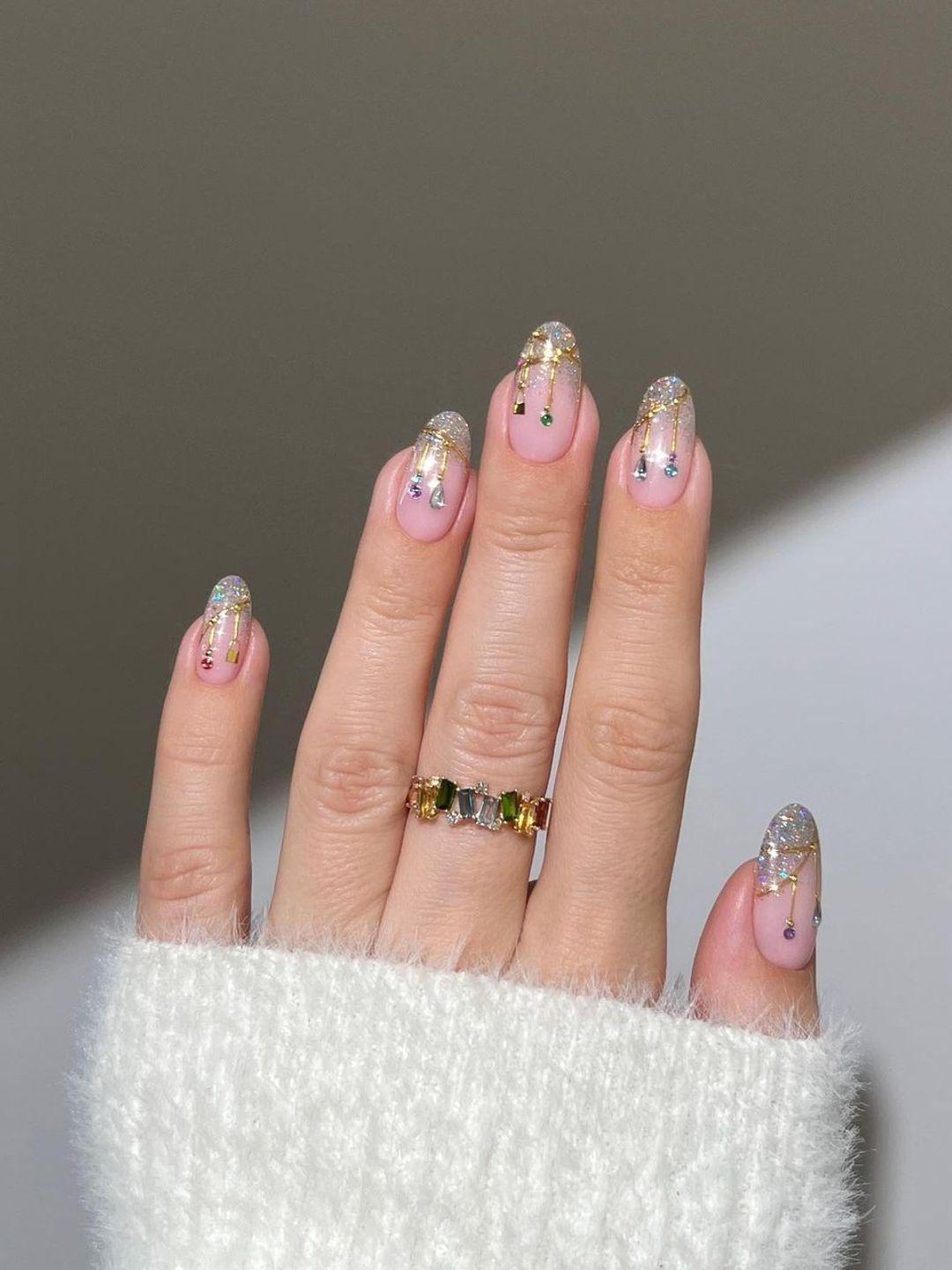 Nails with jewel gems 