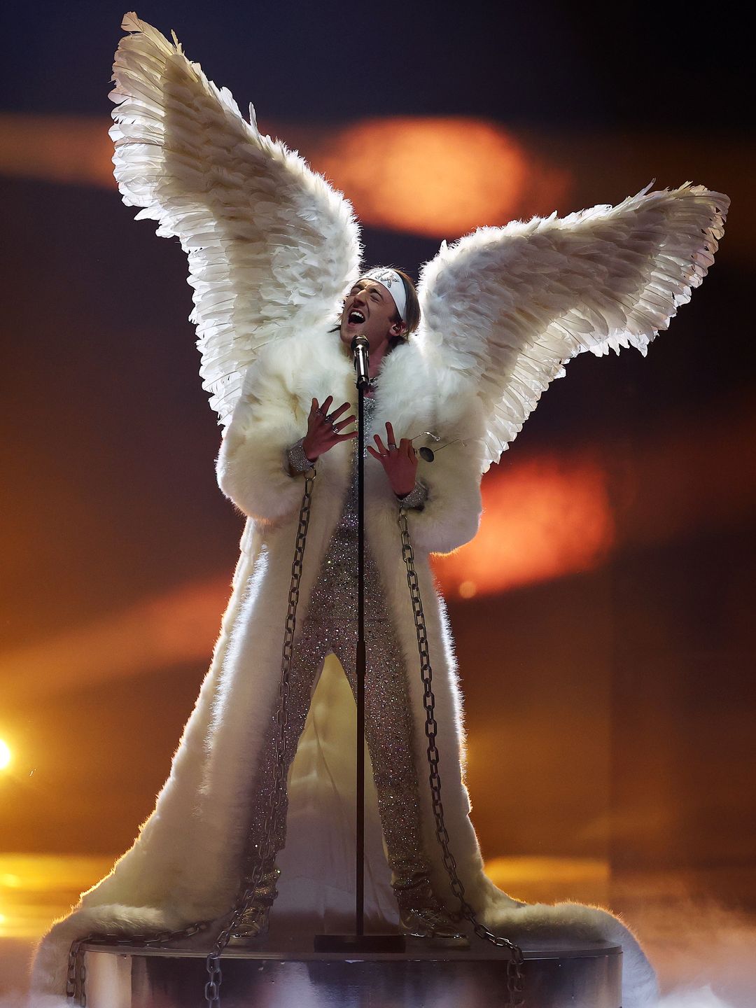 'TIX' of Norway wearing angel wings during the 65th Eurovision Song Contest dress rehearsal held at Rotterdam Ahoy on May 21, 2021