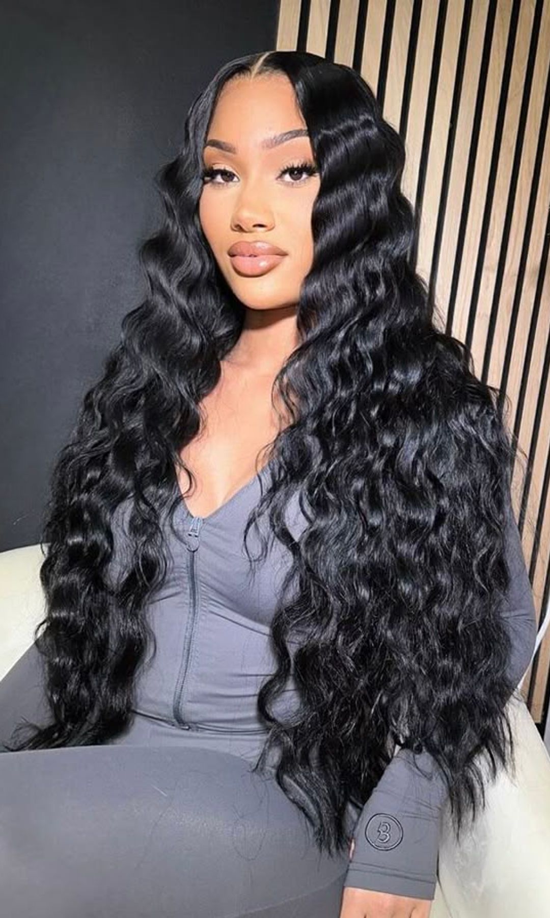 crimped black hair 
