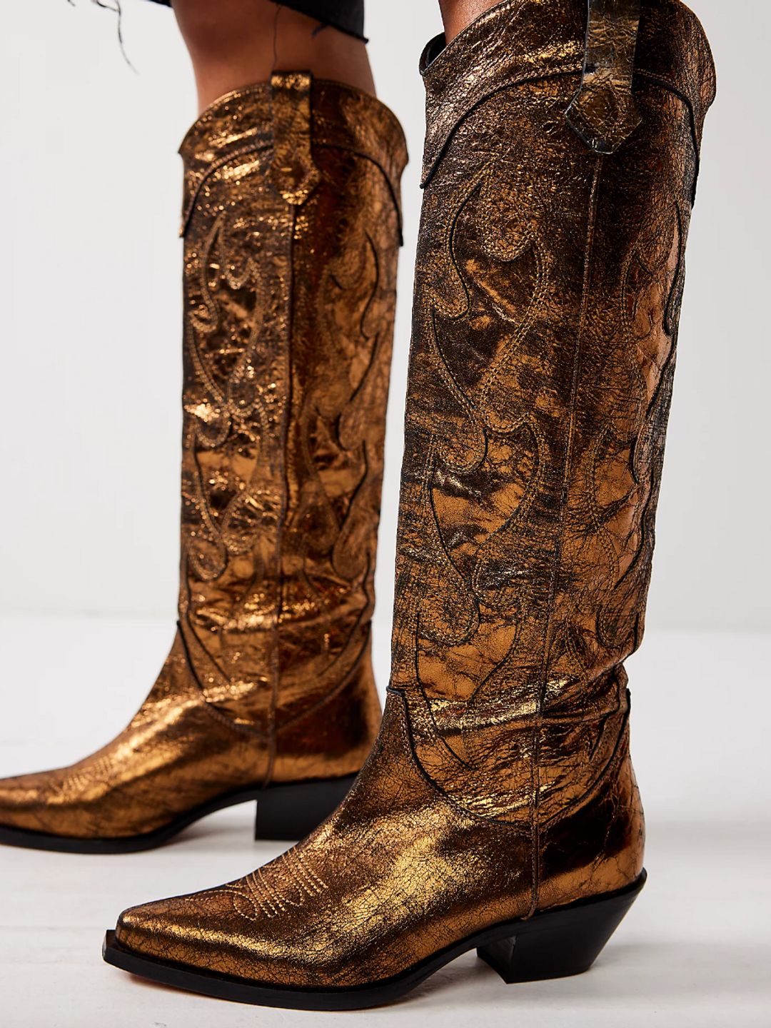 Bronze cowboy boots 