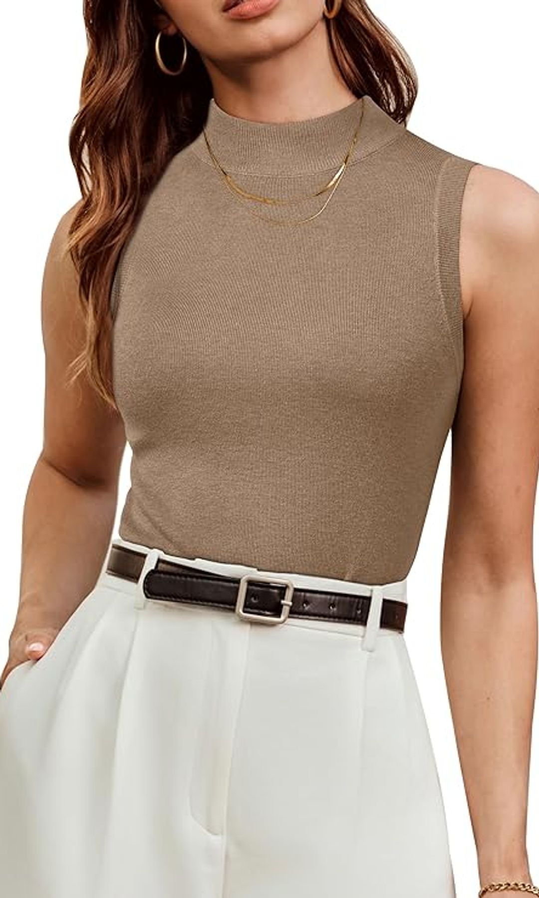 Tangki Leher Tiruan Campuran Wol Arach&Cloz