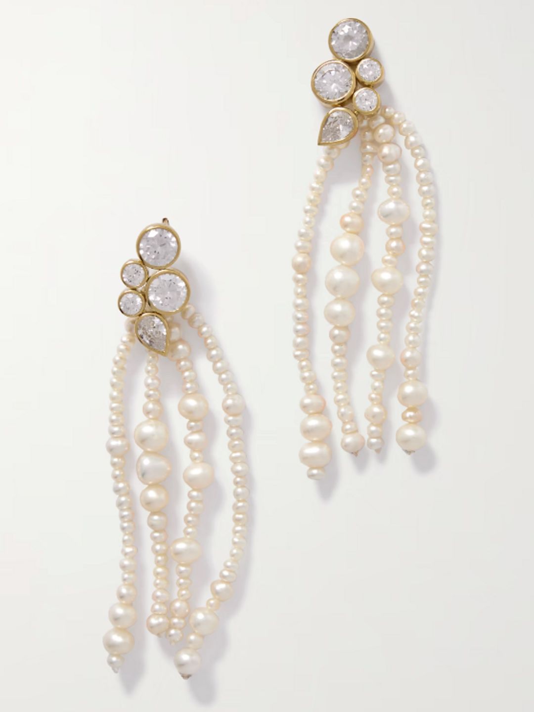 Old But Still Influential gold-plated, pearl and cubic zirconia earrings