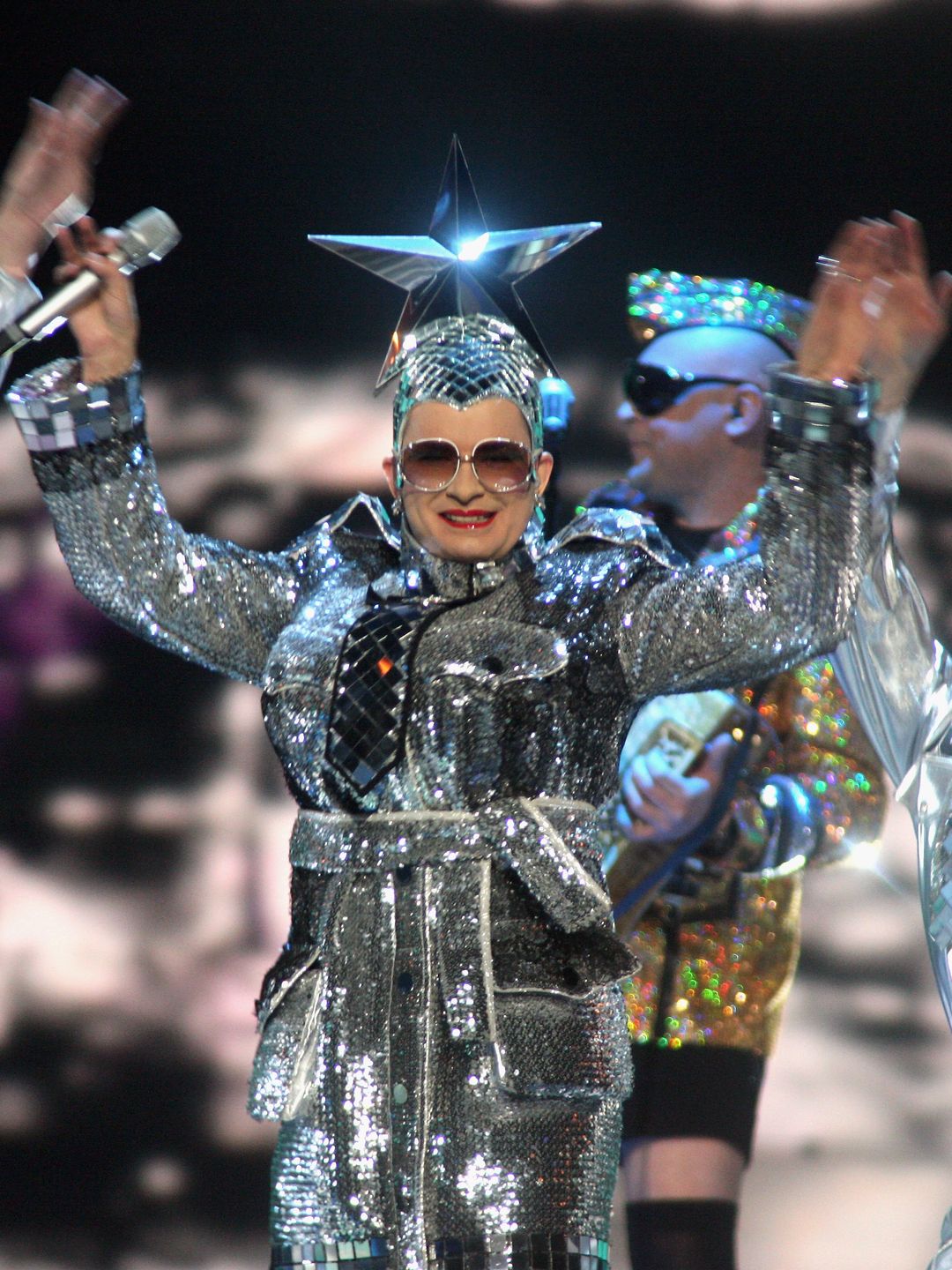 Verka Serduchka wearing Dolce and Gabbana Eurovision