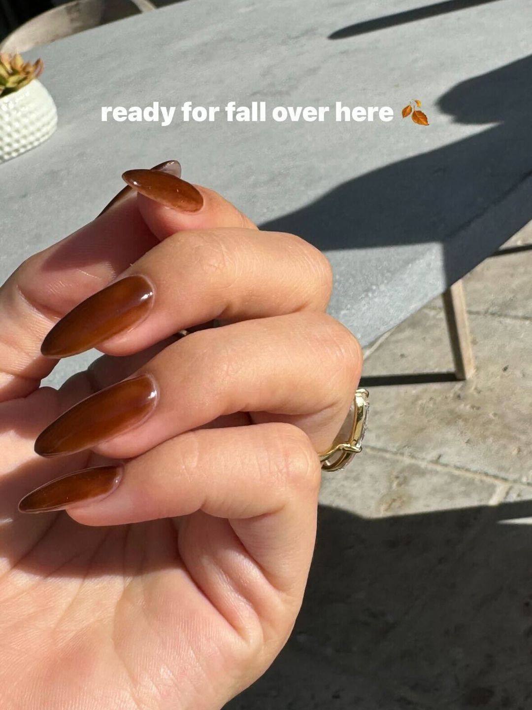 Her stunning nails ooze autumn-chic