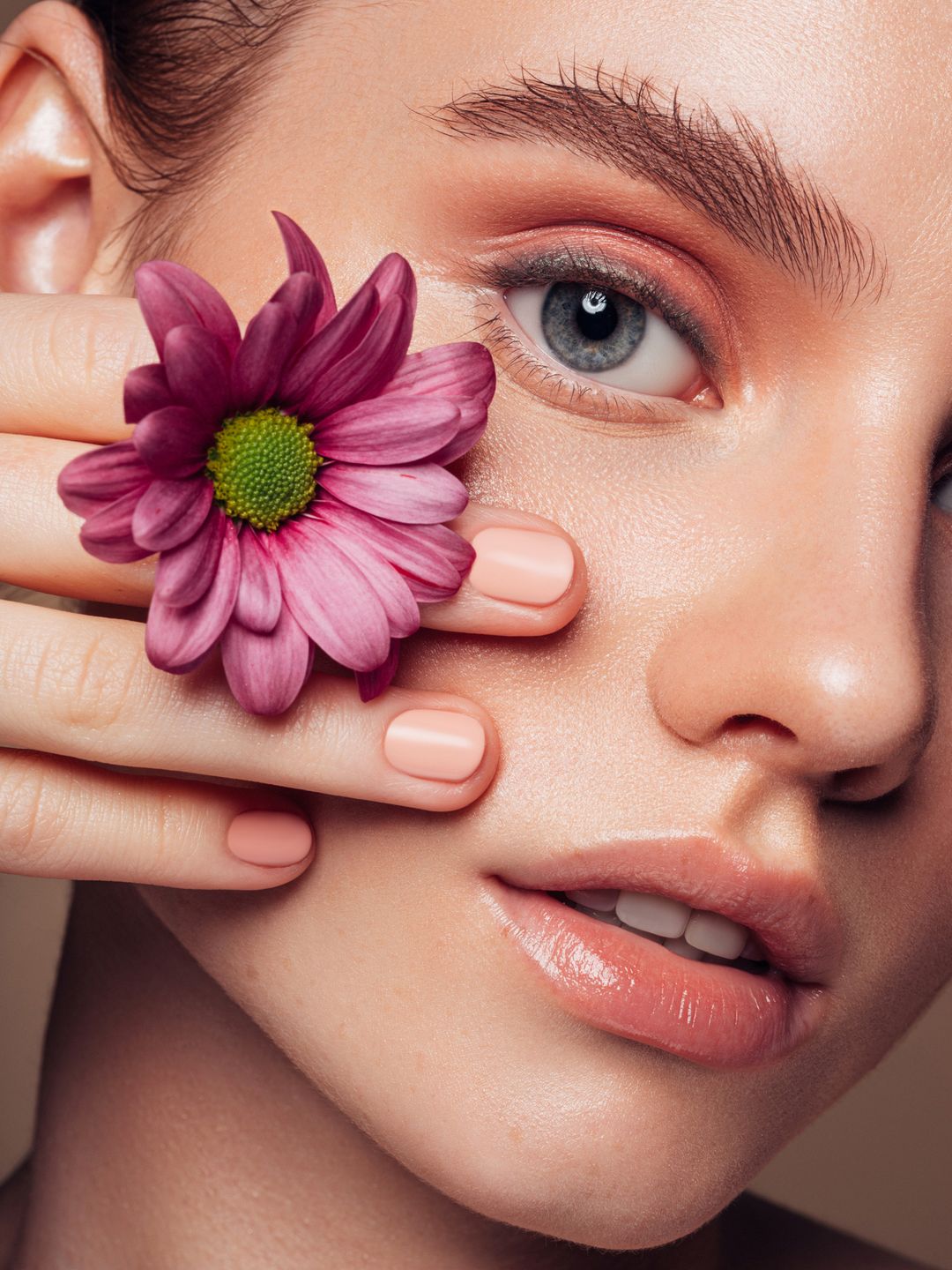 Beautiful woman with flower