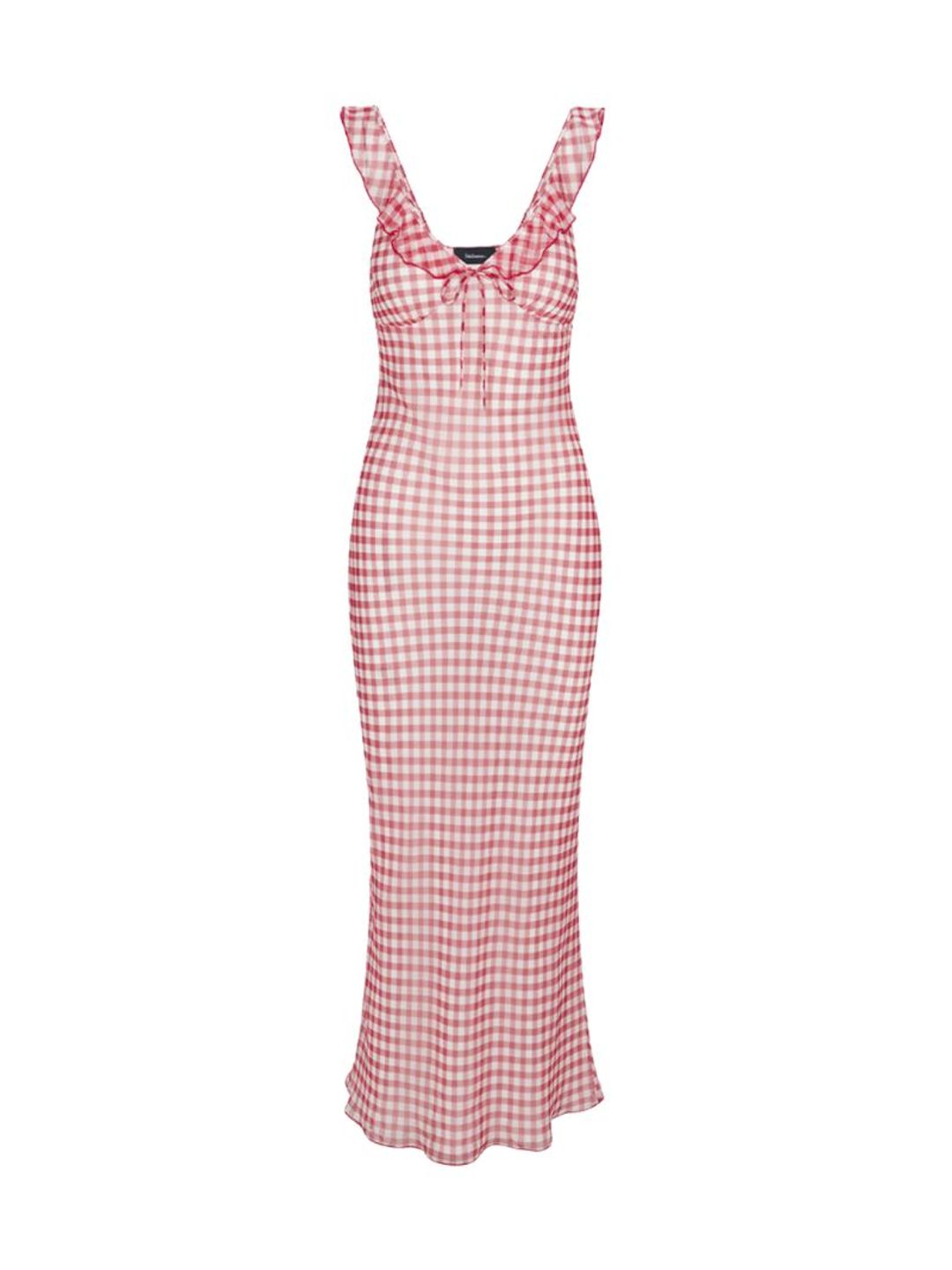 Pink gingham sleeveless dress 
