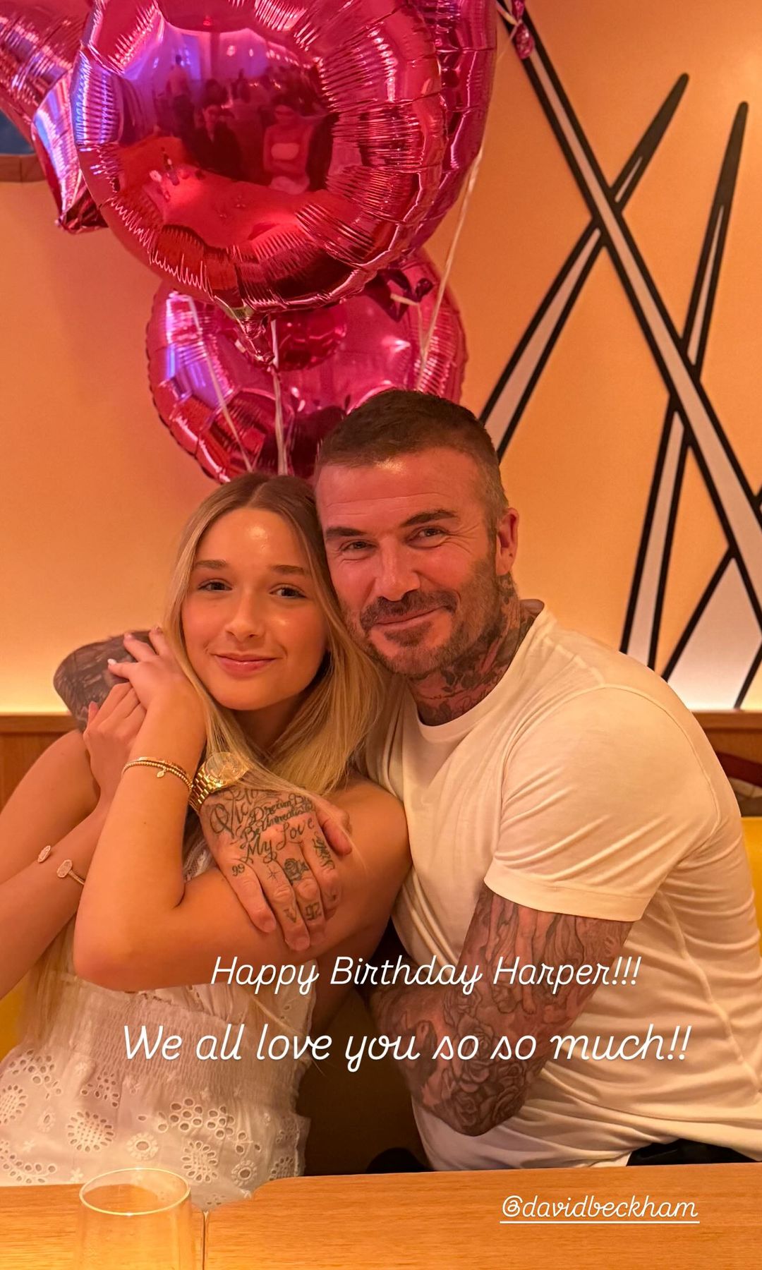 Victoria shared images from Harper's birthday celebrations on Instagram