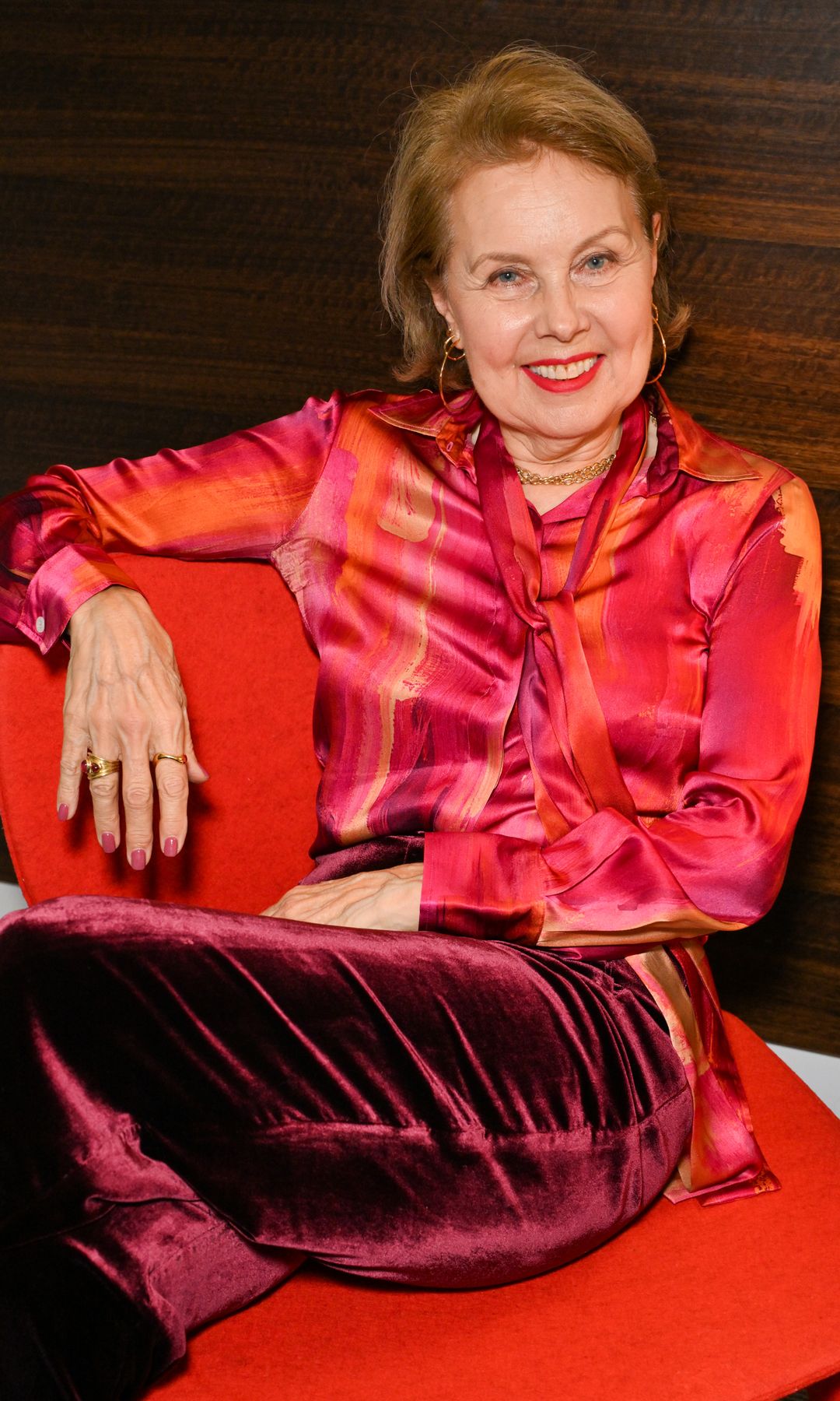 LONDON, ENGLAND - NOVEMBER 12: Dinny Hall attends Dinny Hall's Ruby Anniversary Party, celebrating 40 Years of iconic jewellery, at The Laslett on November 12, 2025 in London, England. (Photo by Dave Benett/Getty Images for Dinny Hall Jewellery)