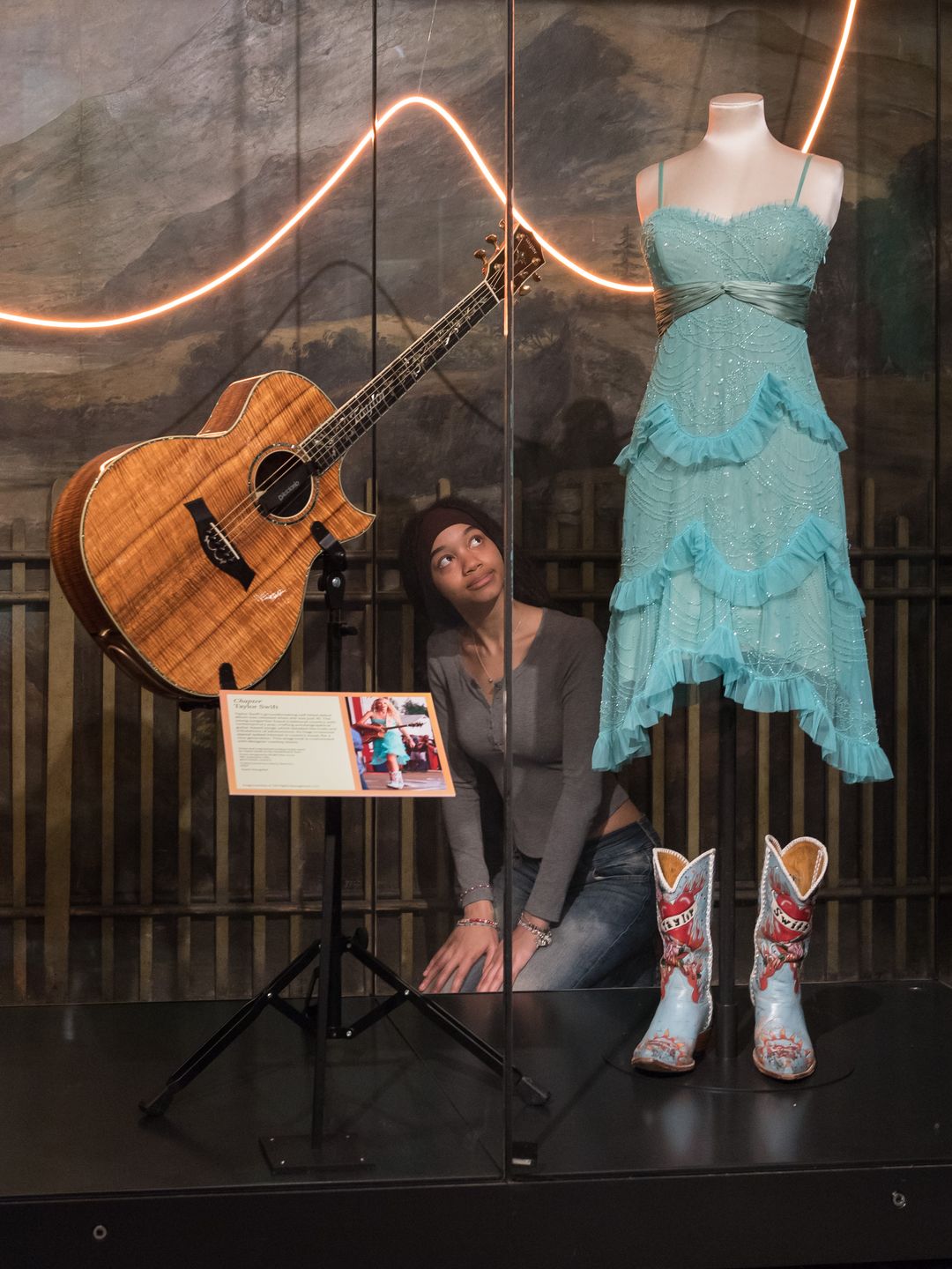 The dress and customised cowboy boots worn by Taylor Swift on the Soul2Soul II Tour