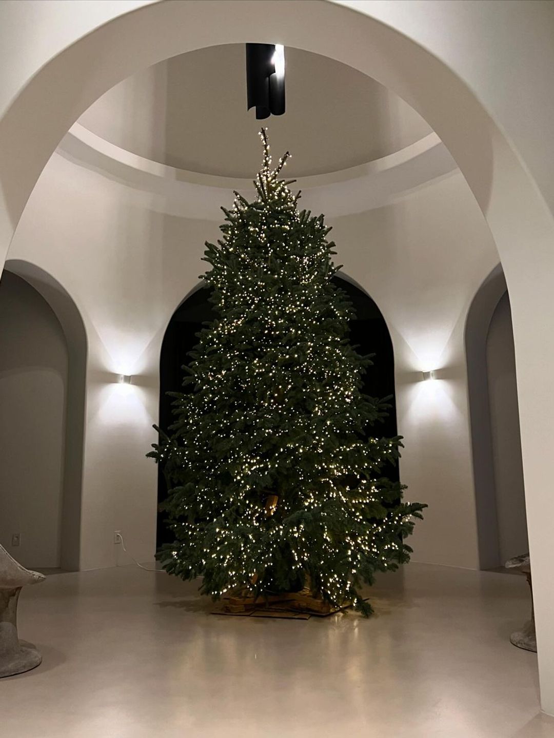 Kourtney Kardashian shares a look at the Christmas tree in her and Travis Barker's home, shared on Instagram