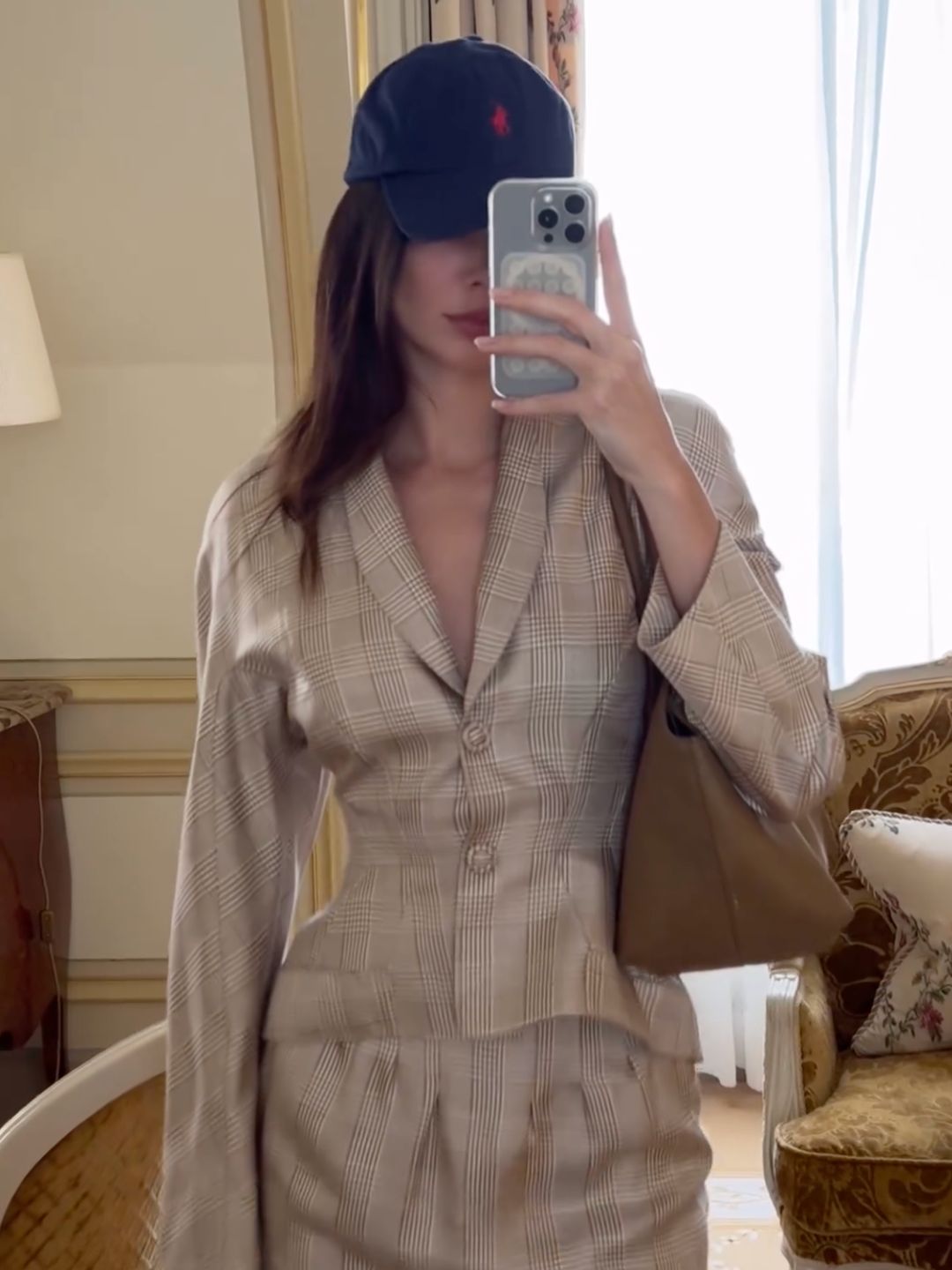 Kendall Jenner poses for a mirror selfie in Paris