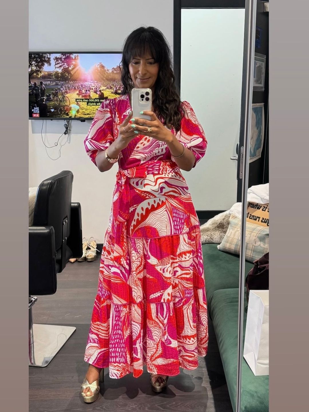 ranvir singh in abstract print dress 