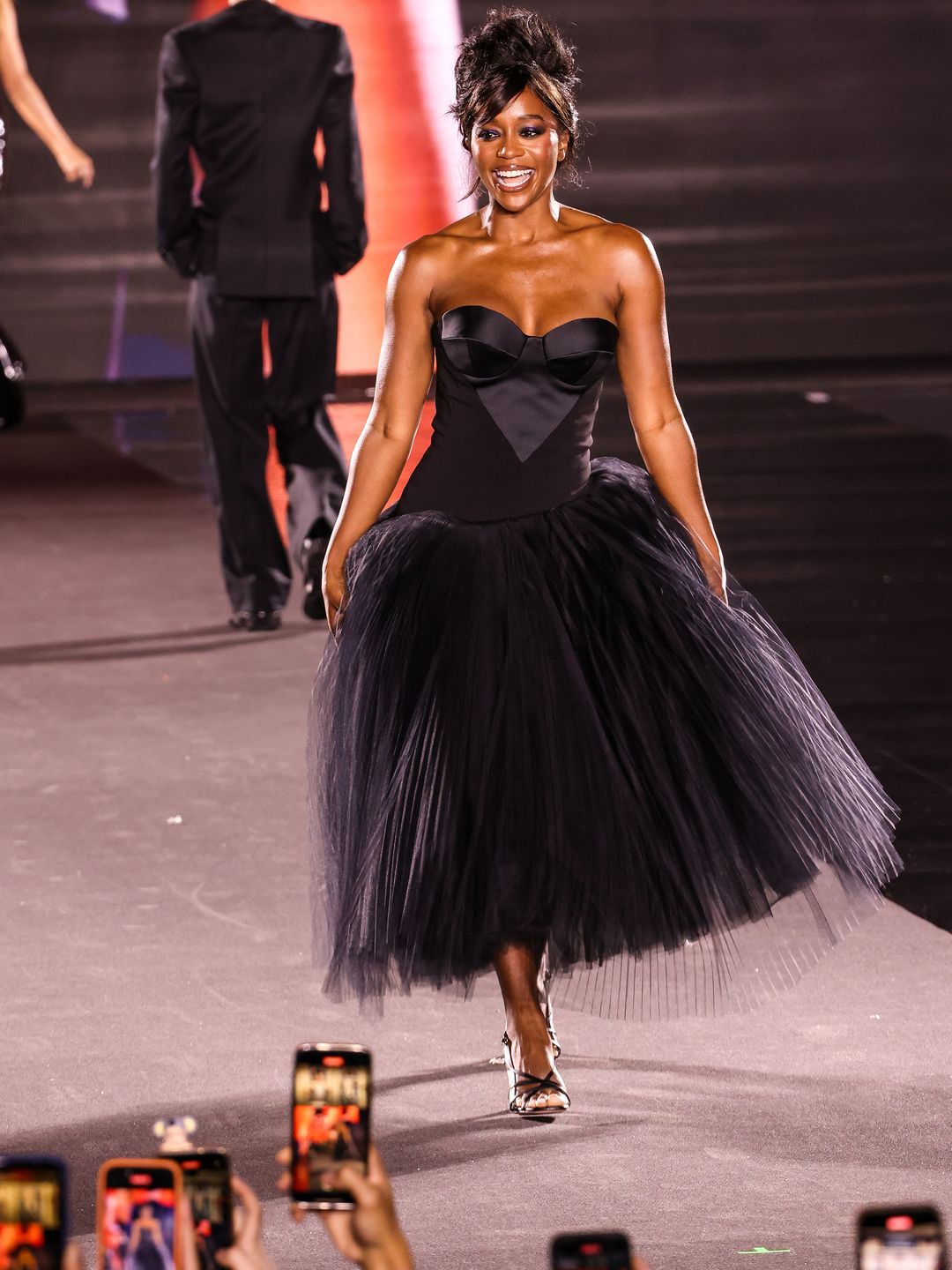 Aja Naomi King walks the runway during "Le DÃ©filÃ© L'OrÃ©al Paris â Walk Your Worth" Womenswear Spring-Summer 2025 show as part of Paris Fashion Week on September 23, 2024 in Paris, France. (Photo by Lyvans Boolaky/Getty Images)