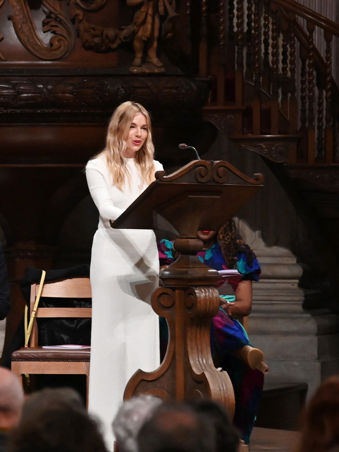 Sienna Miller spoke at the Christmas carol concert held in St Paul's Cathedral 