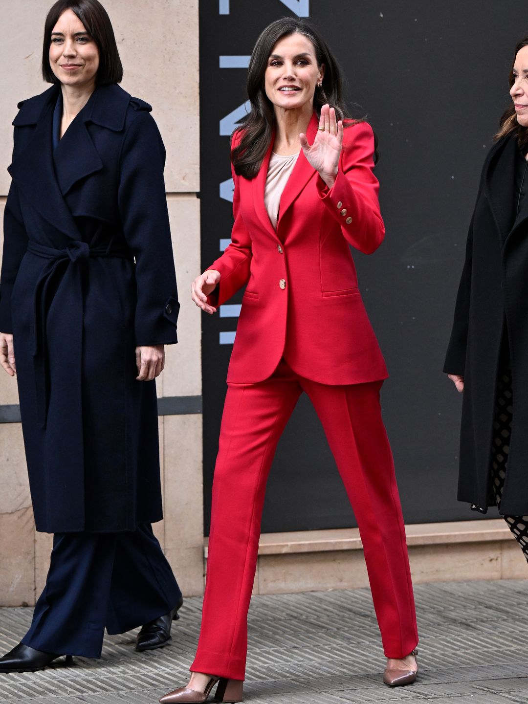 Queen Letizia of Spain wears a bright red suit and nude heels to attend the opening ceremony of "The Talent Tour 2024" in Spain