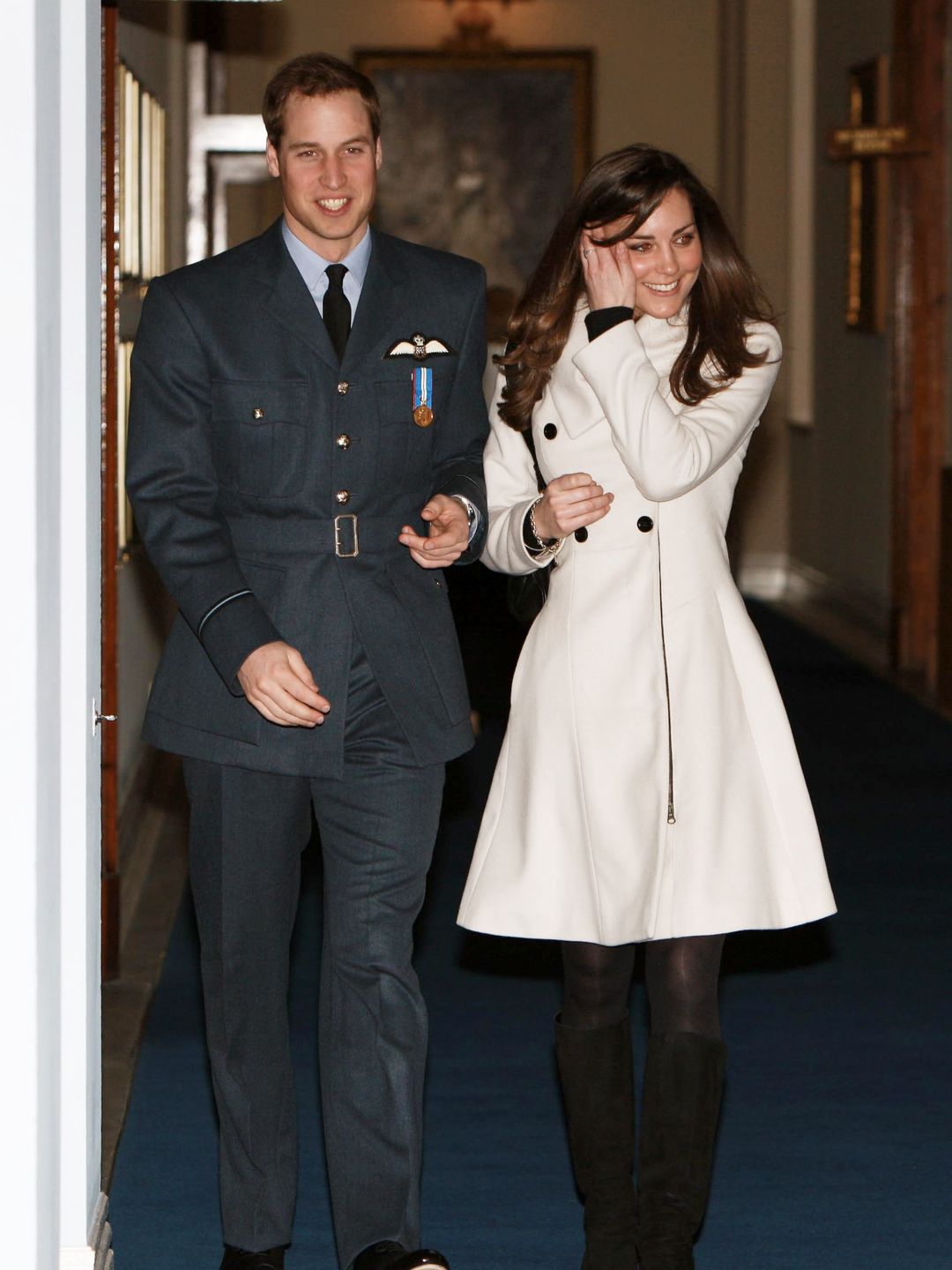 Kate Middleton accompanies Prince William as he receives his RAF wings in 2008