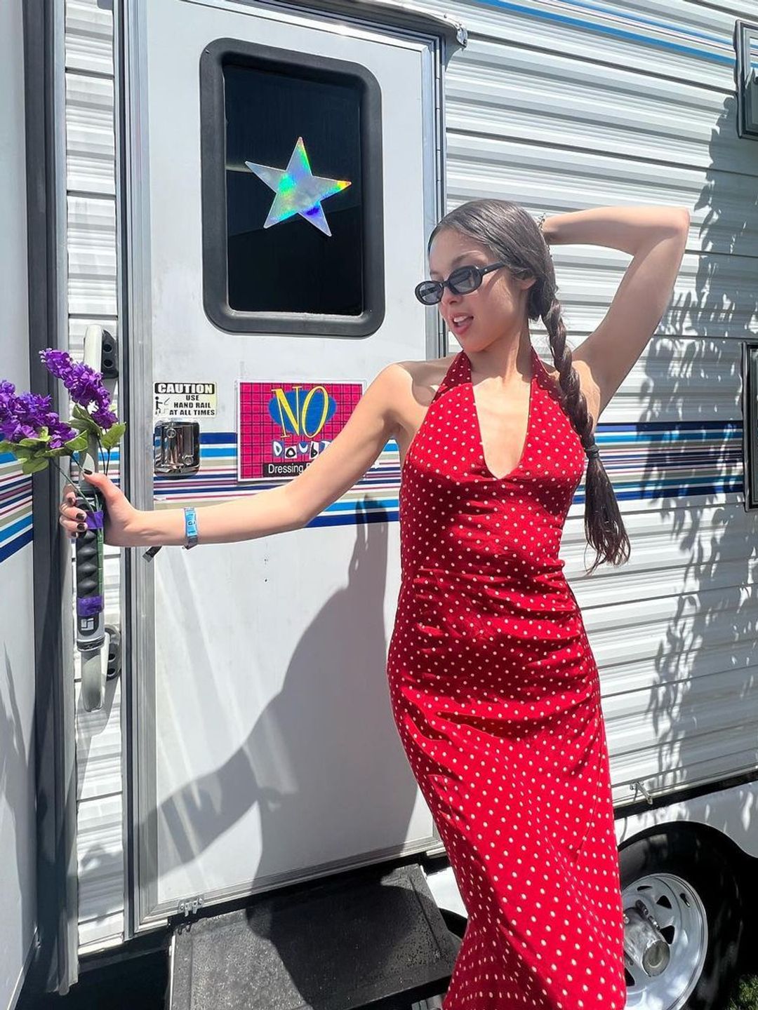 Olivia Rodrigo wears a red dress on her Instagram