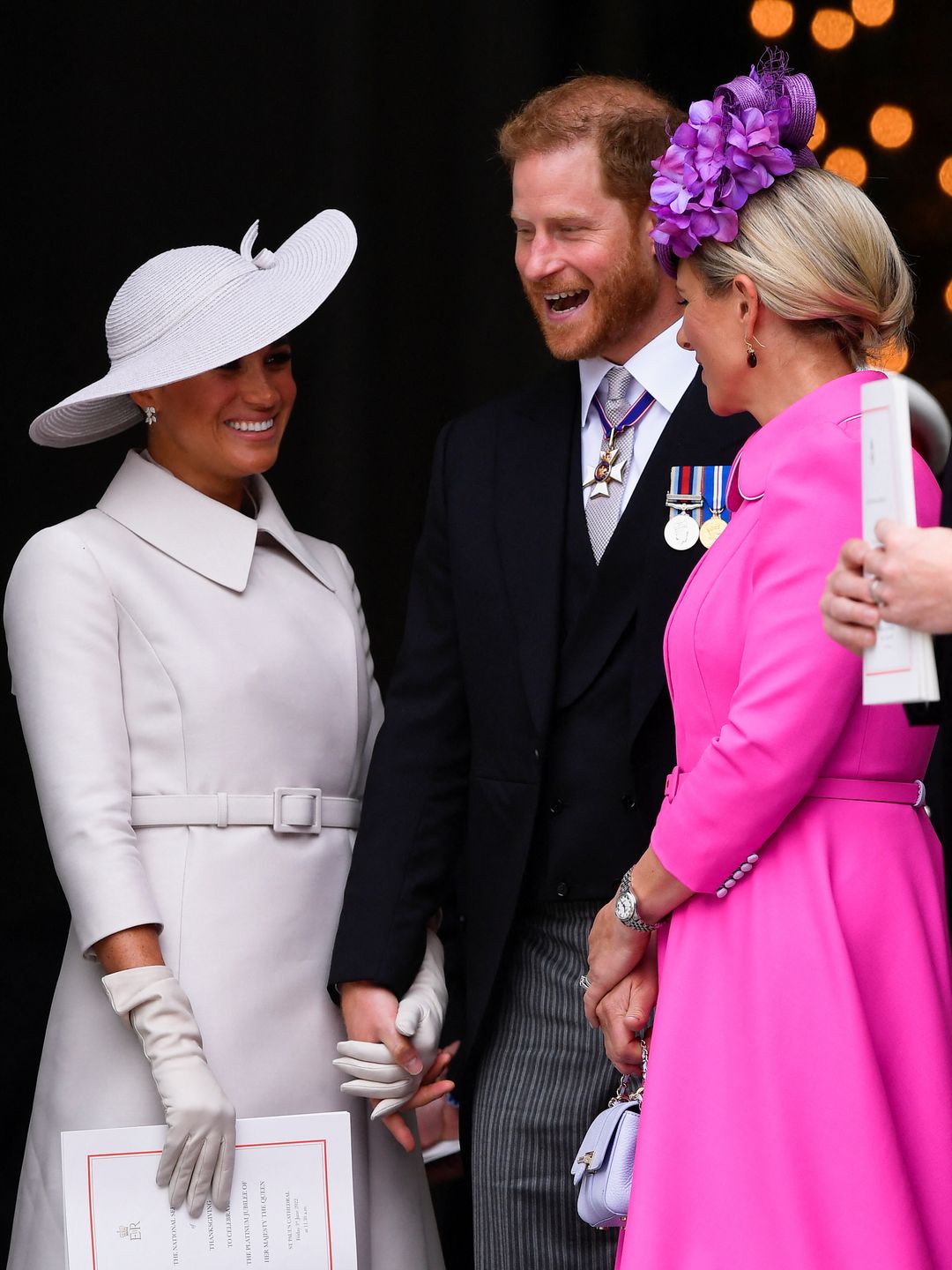 meghan, harry and zara outside st paul's cathedral 
