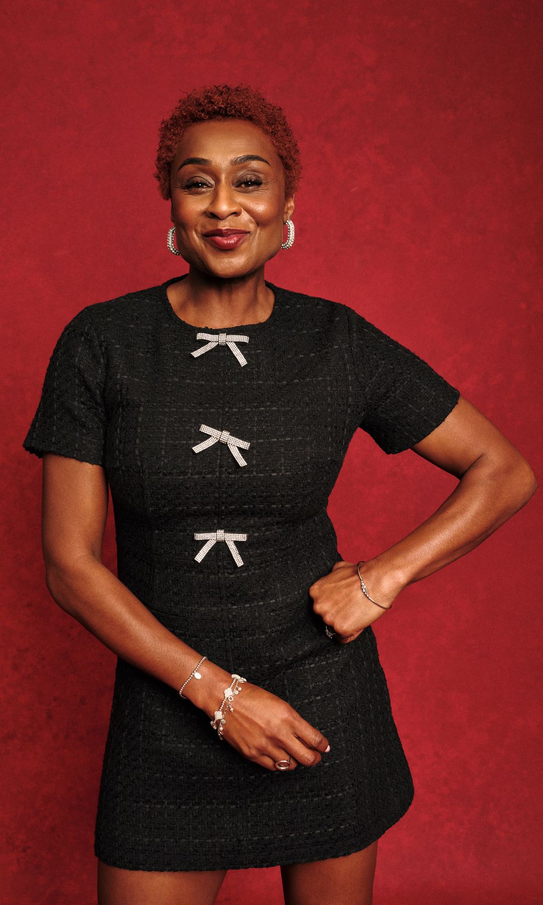 Michelle Griffith-Robinson posing at HELLO! Power List party