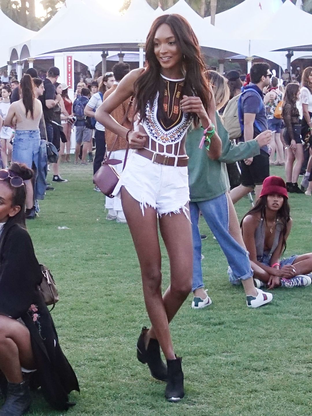 Model Jourdan Dunn is seen at Coachella on April 15, 2017 