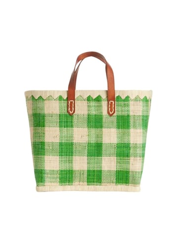 Arket green raffia bag 