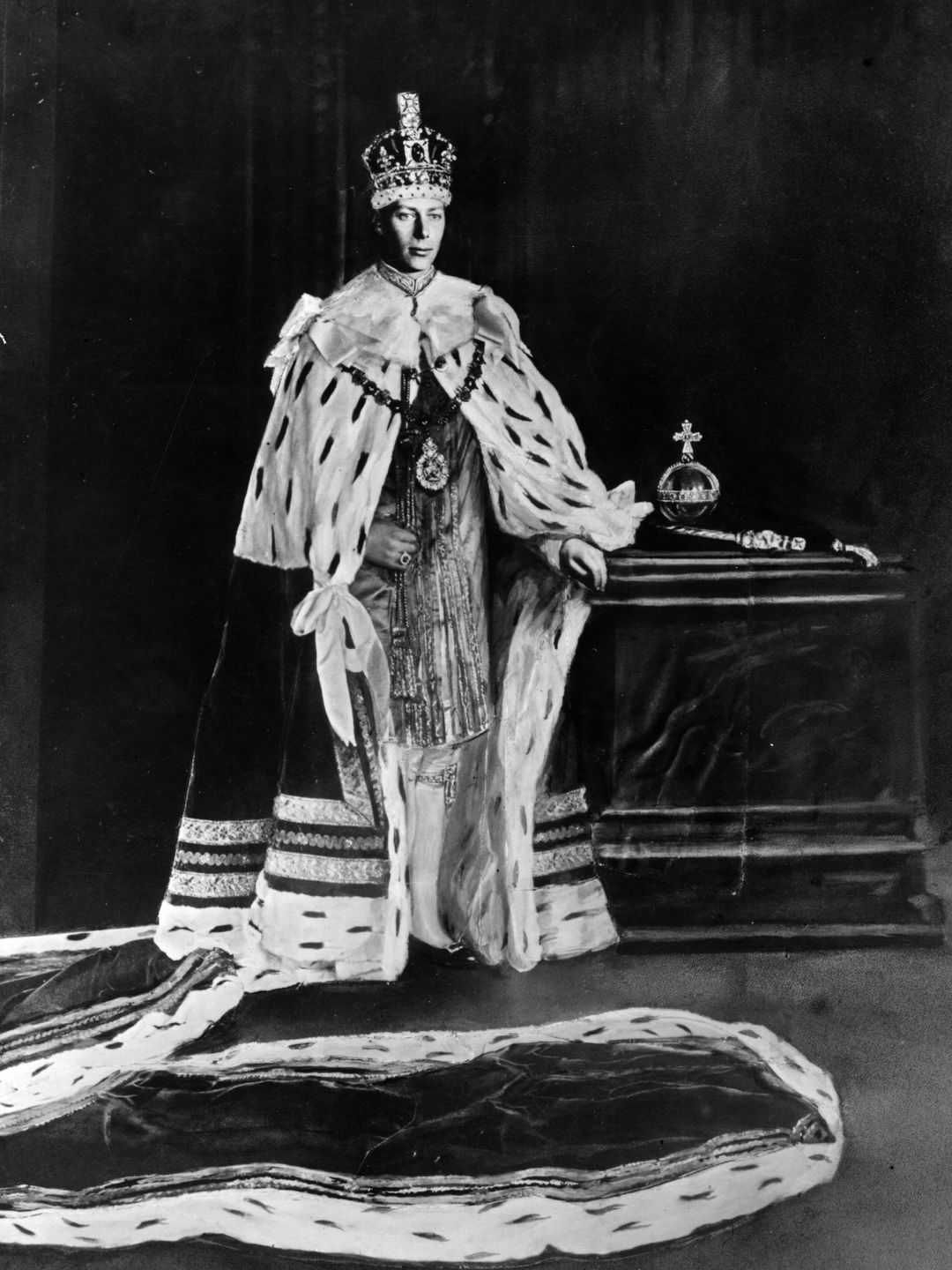 King George VI sporting his coronation robes