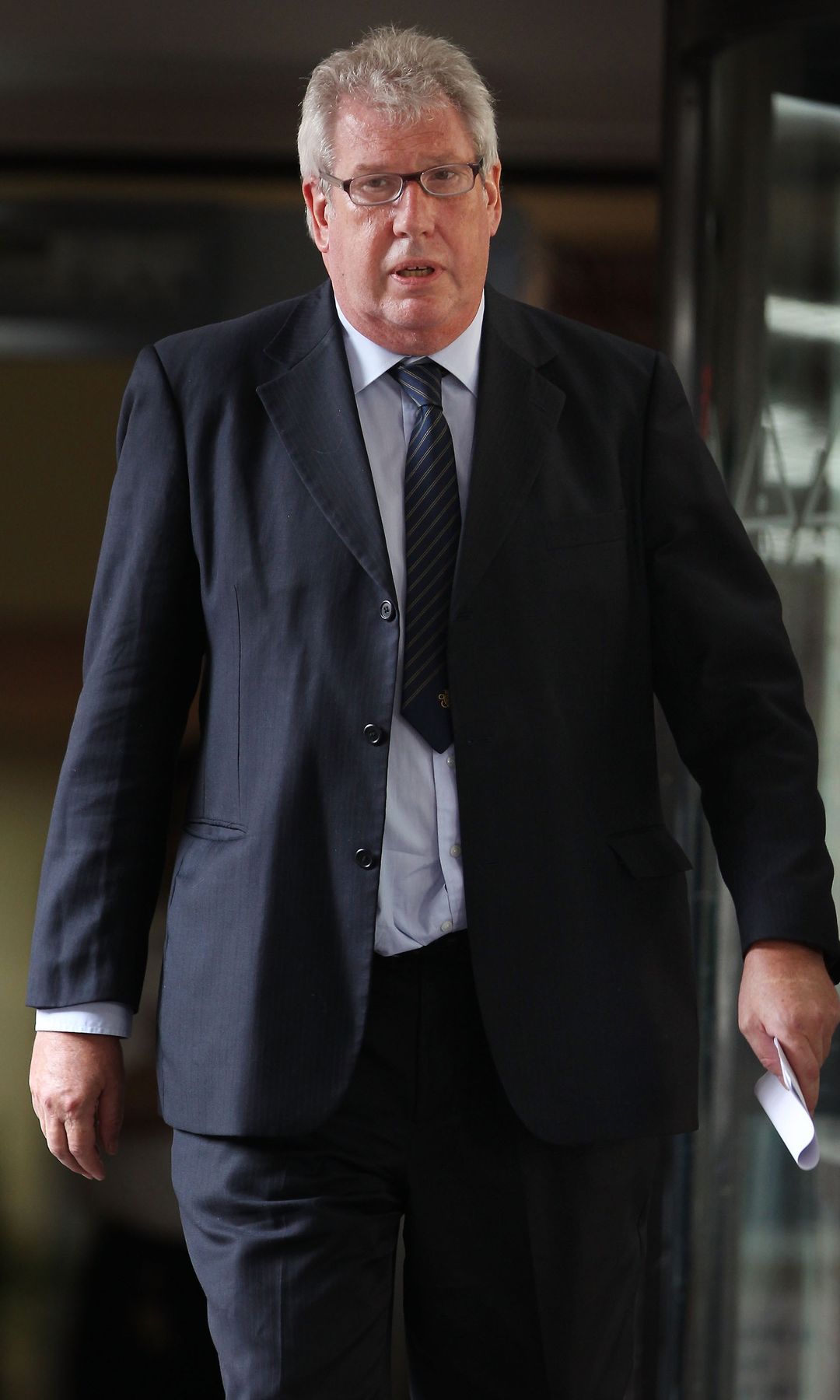 Elliot Morley in court wearing a suit