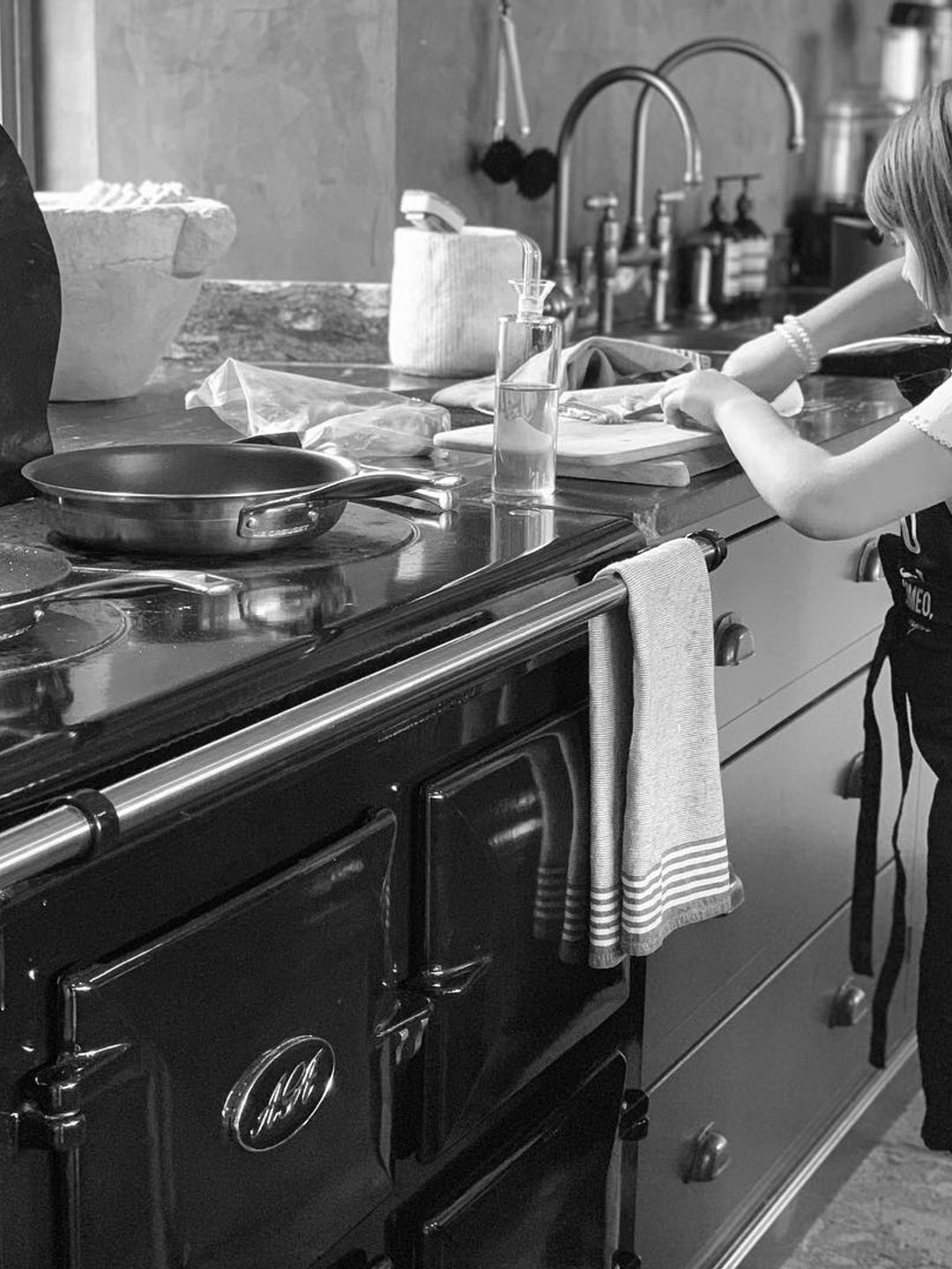 girl cooking in kitchen 