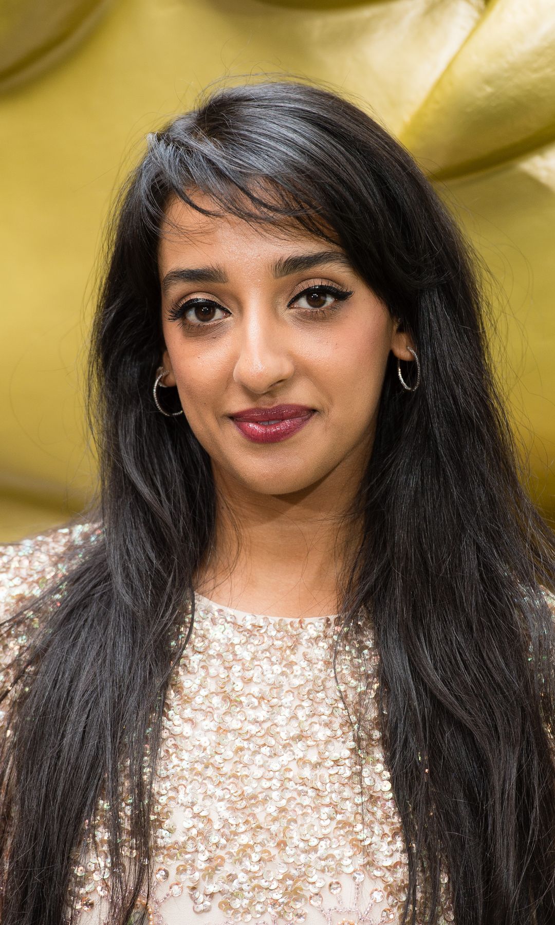 Kiran Sonia Sawar i na gold dress at the BAFTAs