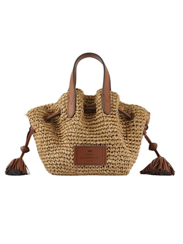 Raffia Drawstring Small Tote