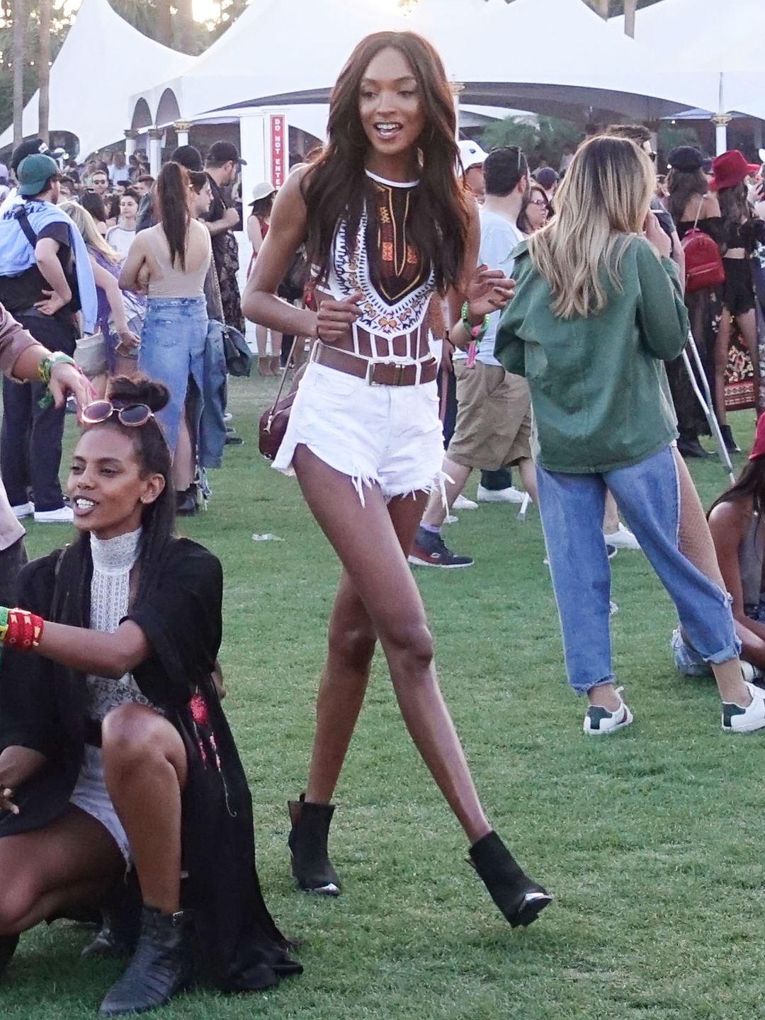 INDIO, CA - APRIL 15:  Model Jourdan Dunn is seen at Coachella on April 15, 2017 in Indio, CA.  (Photo by Hollywood To You/Star Max/GC Images)