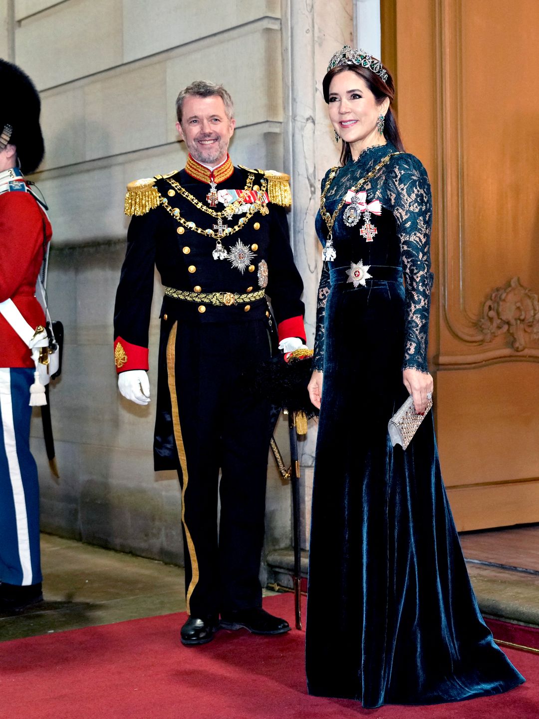 royal couple posing at gala 