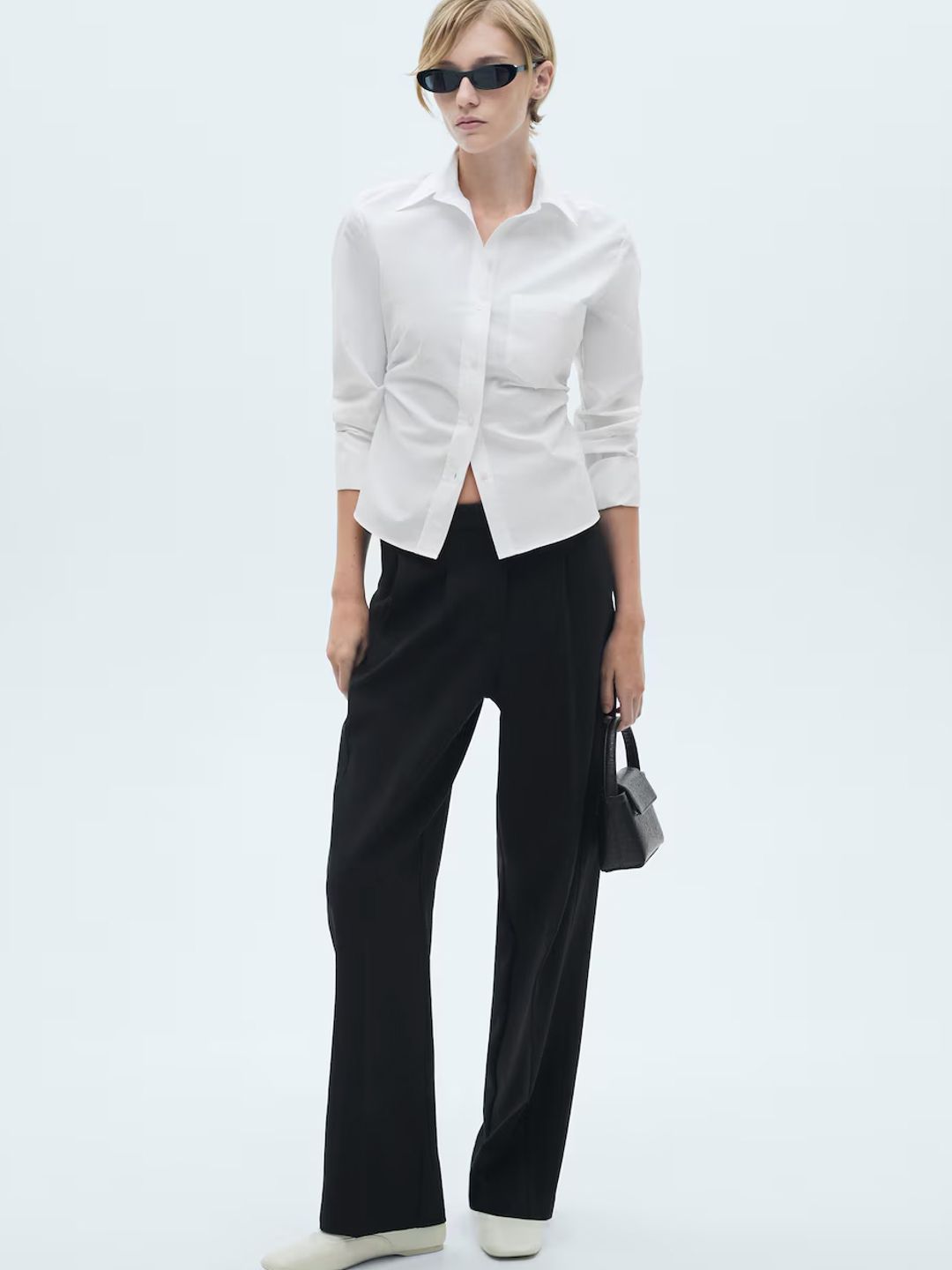 Straight-Fit Pleated Trousers