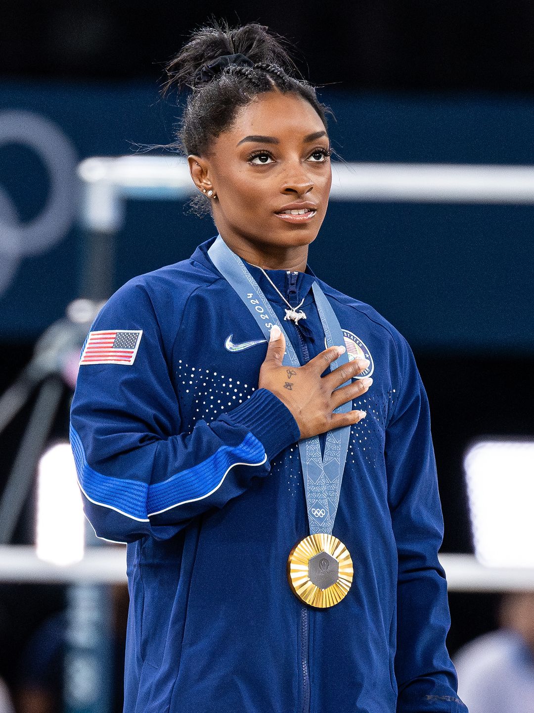 Simone Biles' necklace boasts 546 diamonds