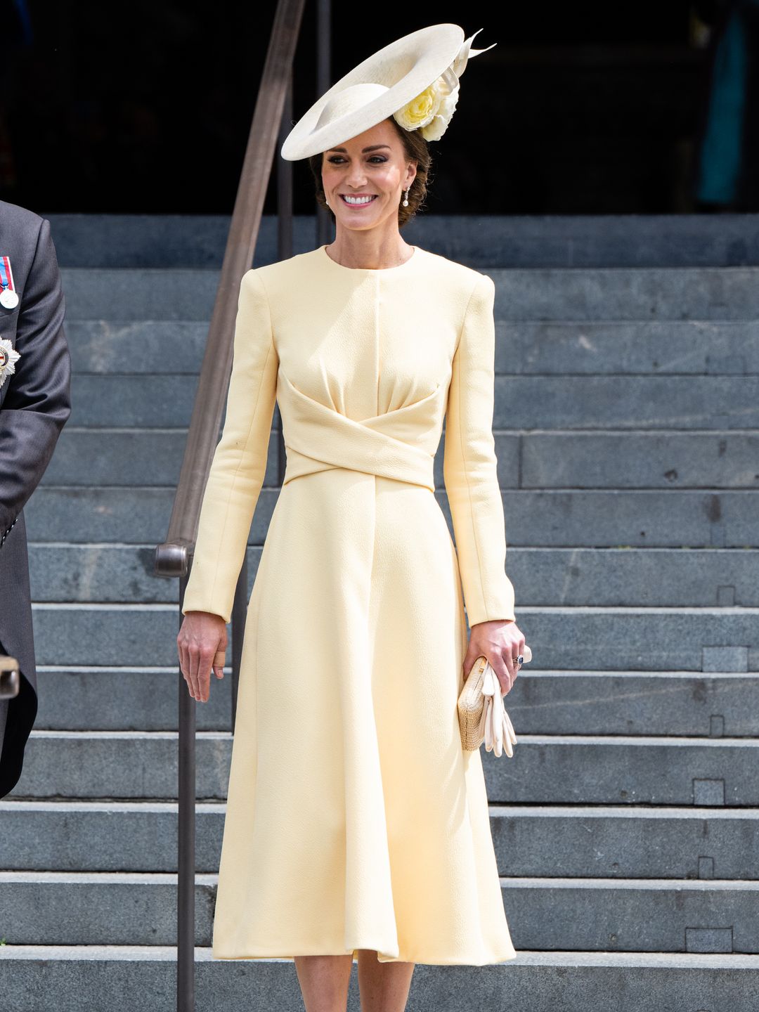 Catherine, Duchess of Cambridge attends the National Service of Thanksgiving at St Paul's Cathedral on June 03, 2022 in London, England