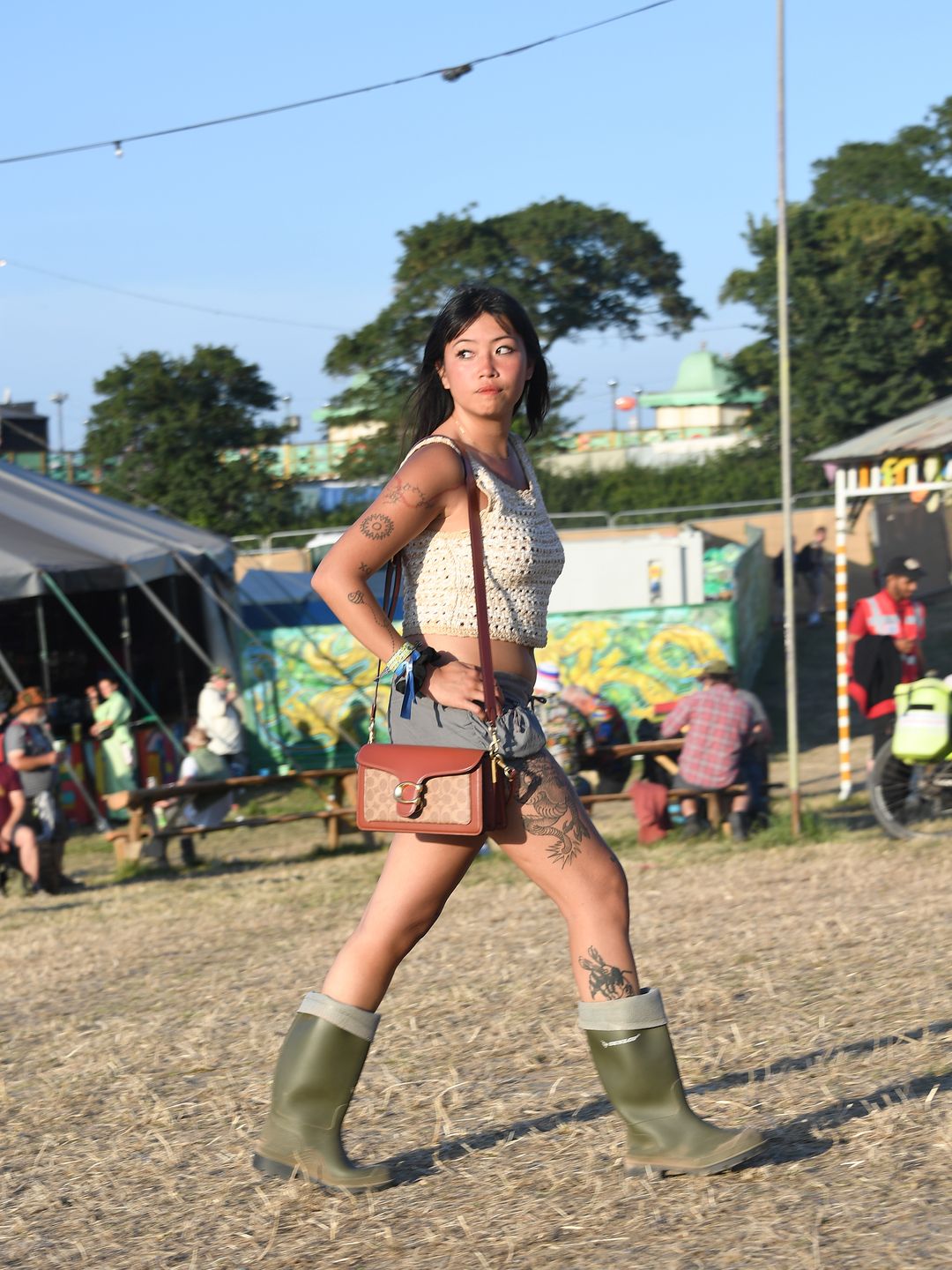 Singer Beabadoobee attends day three of the Glastonbury Festival