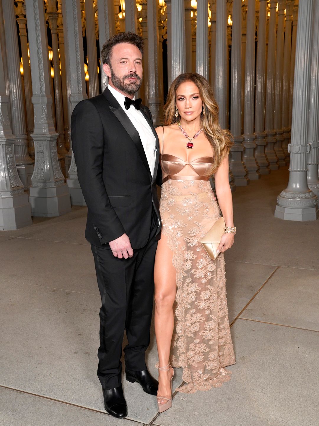 Ben Affleck, wearing Gucci, and Jennifer Lopez, wearing Gucci, attend the 2023 LACMA Art+Film Gala, 