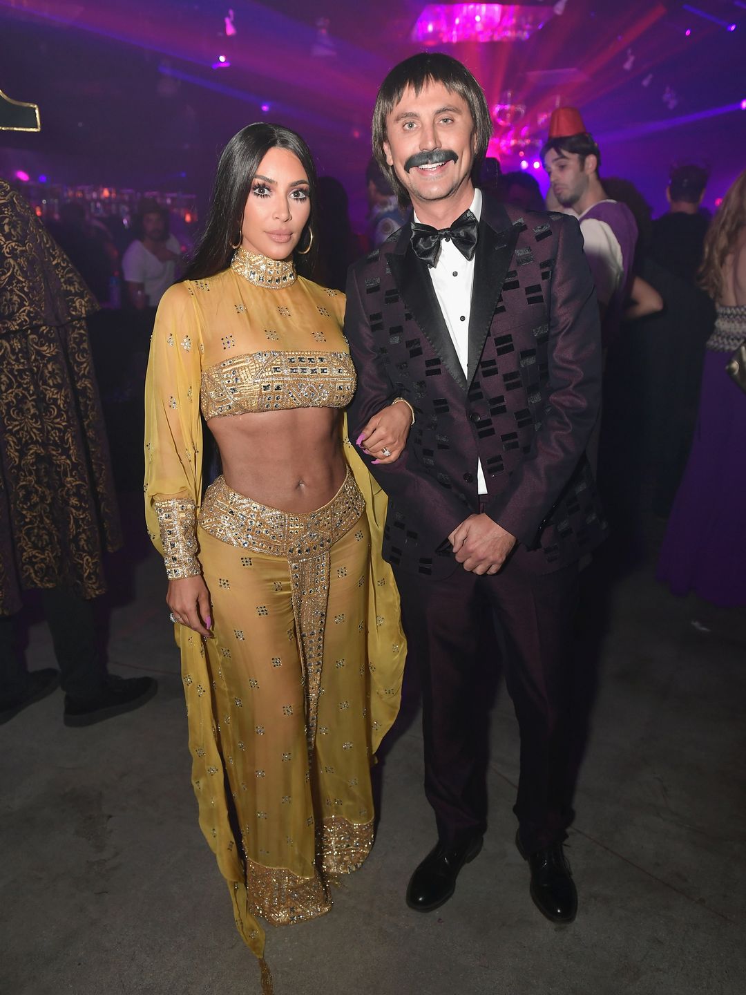 Kim Kardashian and Jonathan Cheban dressed as Sonny and Cher 
