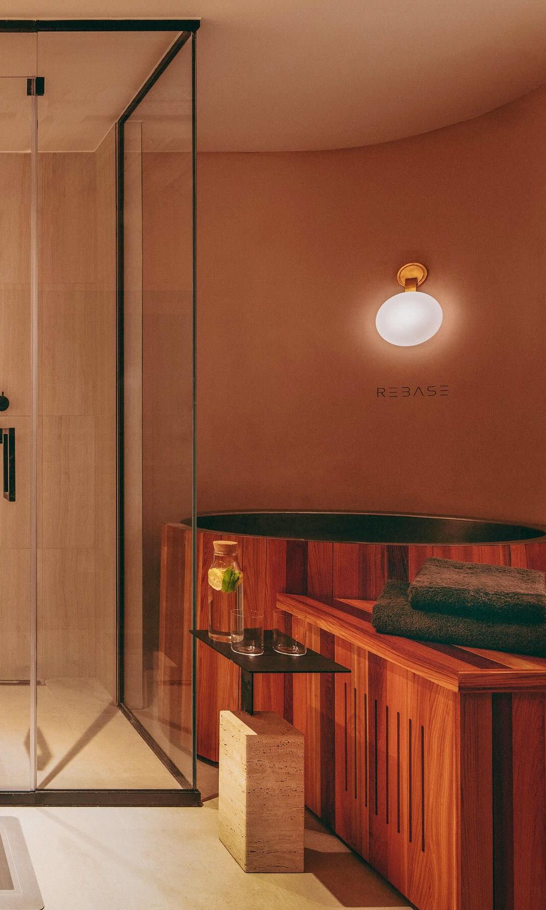 Ice bath and sauna room at Rebase